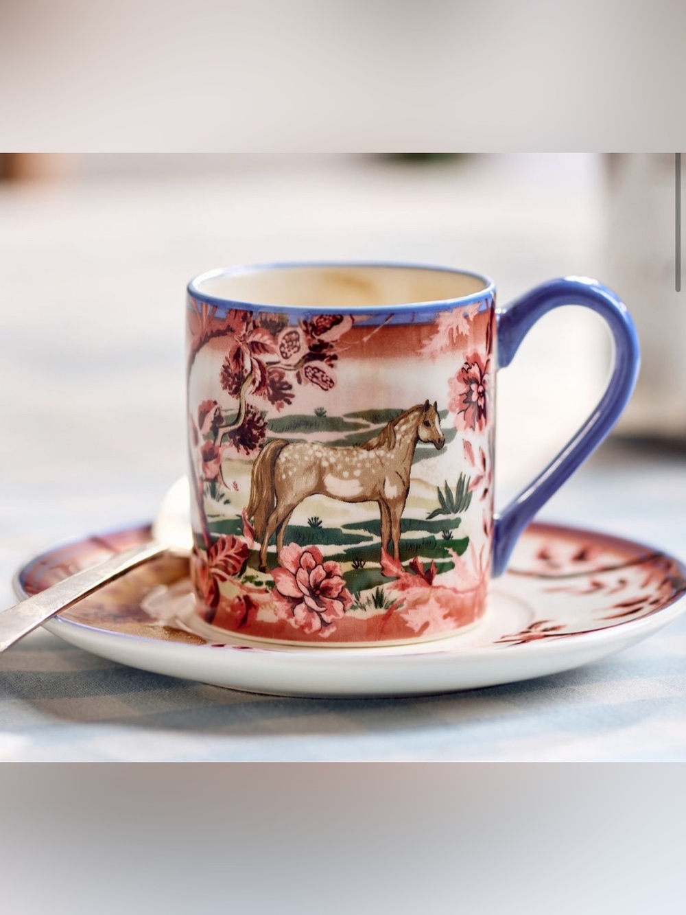 NWT Brown Horse Portobello Stoneware Mug Espresso Cup and Saucer